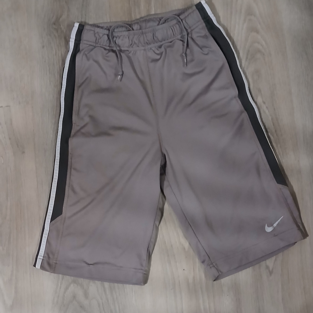 Nike Youth Gray and Black Athletic Shorts